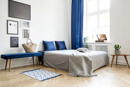Mid-Century Bedrooms in Cobalt Blue & Grey