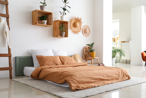 Scandinavian Bedrooms in Caramel & Off-White