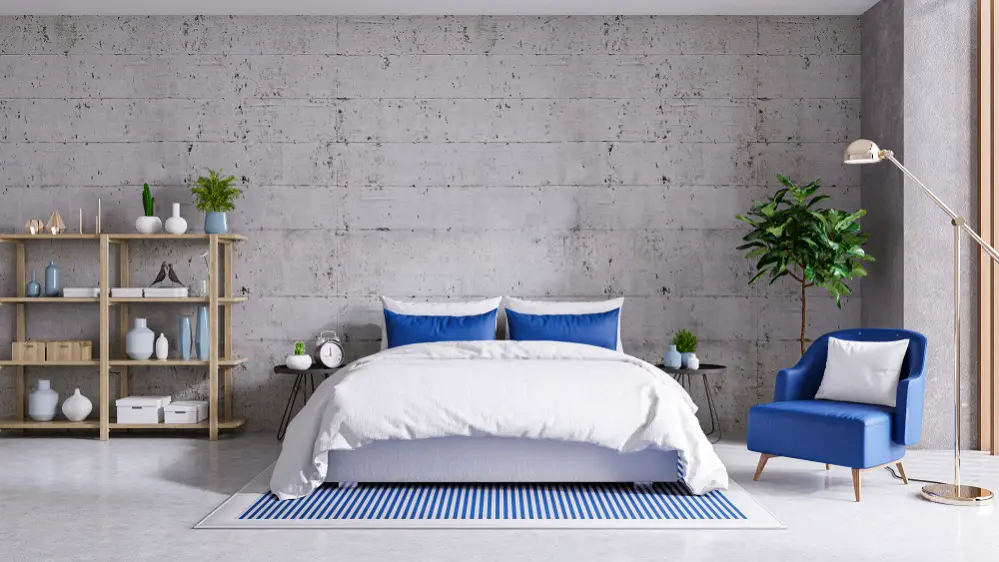 Industrial Bedrooms in Cobalt Blue